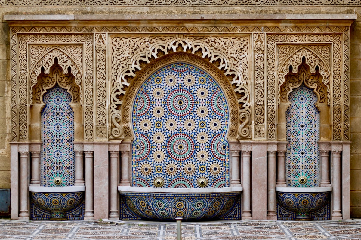 Mosaic fountain, Morocco