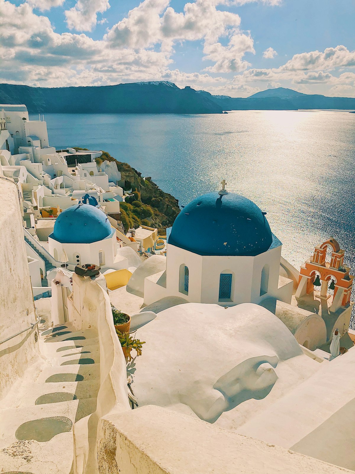 Blue domes of Oia, Santorini, Greece