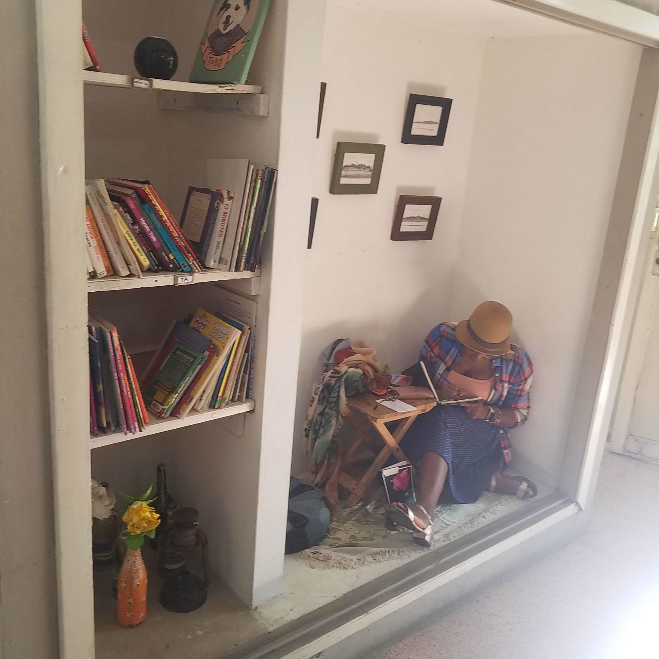Relaxing at Cuba Libro bookstore in Vedado