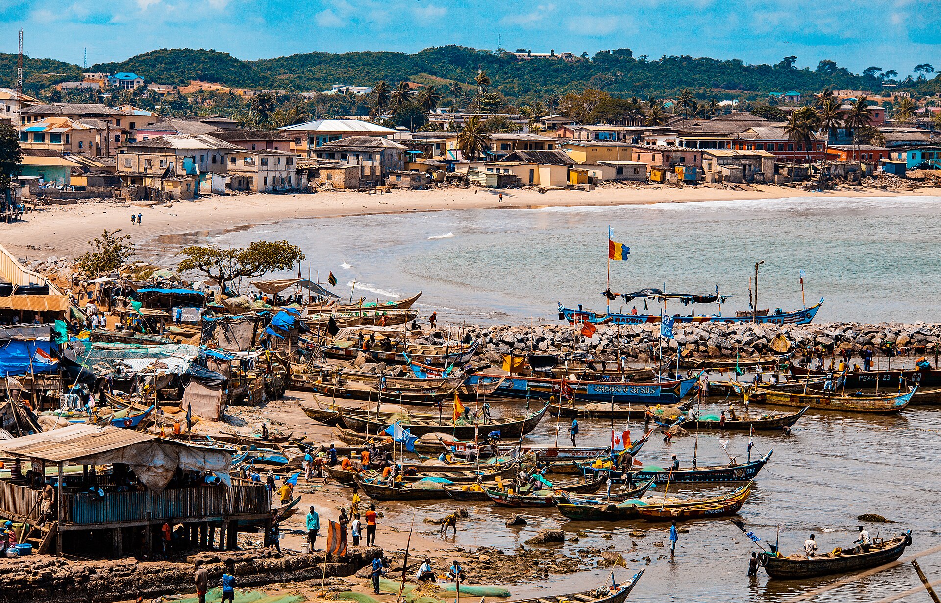 Fishing boats at Elmina, Ghana